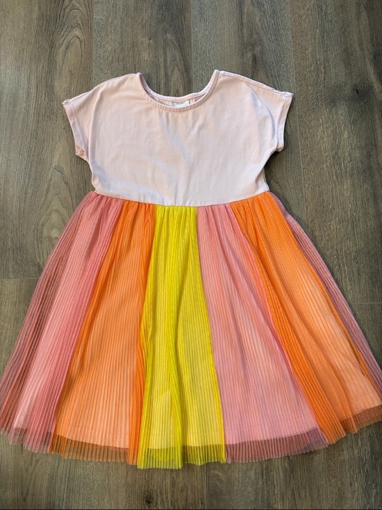Hanna Andersson Other - Hanna Andersson Pastel Pink Top with Rainbow Pleated Tulle Skirt